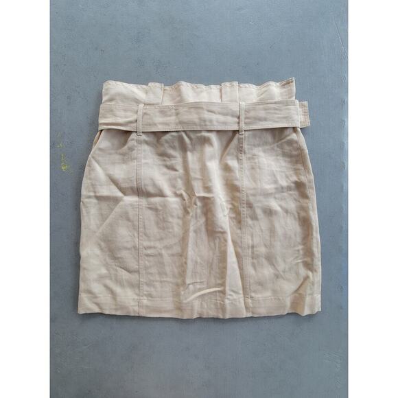 NWT‎ Banana Republic Paperbag Utility Tortoise Belted Cotton Linen Blend Skirt 8 - Picture 6 of 6